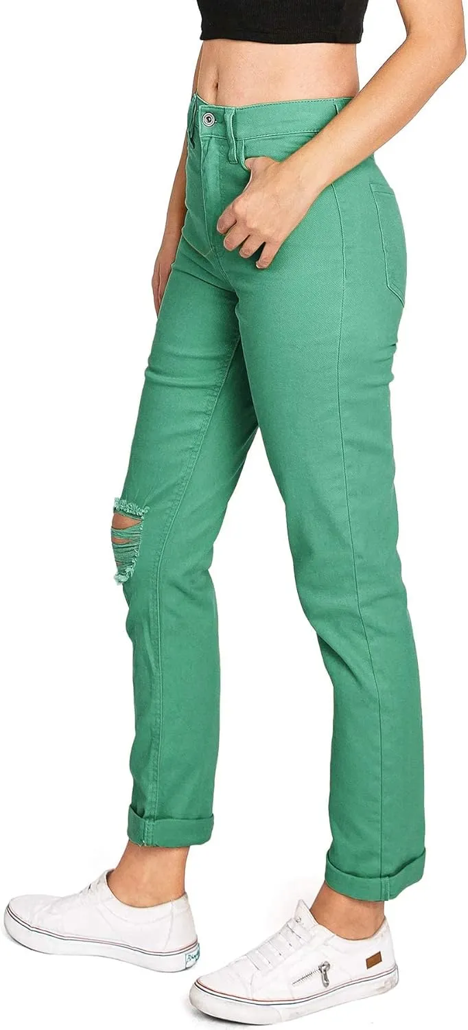 Celebrity Pink Women's Juniors High-Rise Slim Straight Leg Color Jeans