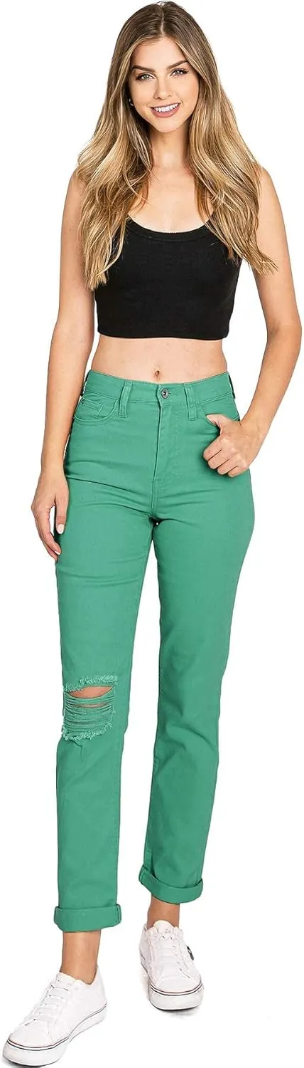 Celebrity Pink Women's Juniors High-Rise Slim Straight Leg Color Jeans