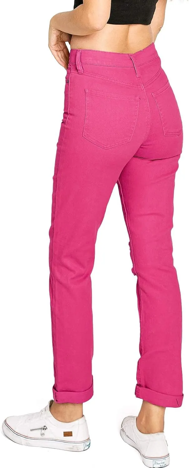 Celebrity Pink Women's Juniors High-Rise Slim Straight Leg Color Jeans