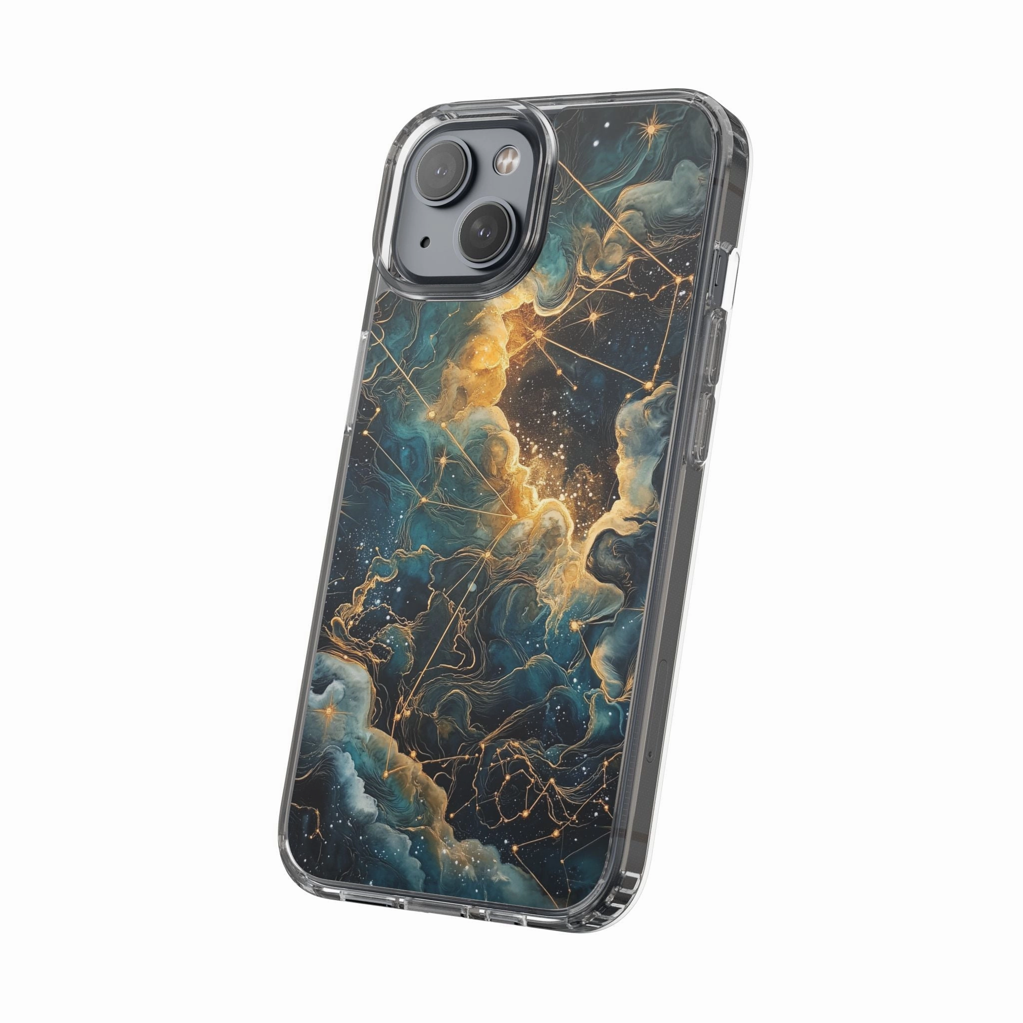 Celestial Clear iPhone Case – Starry Night Aesthetic with Cosmic Charm