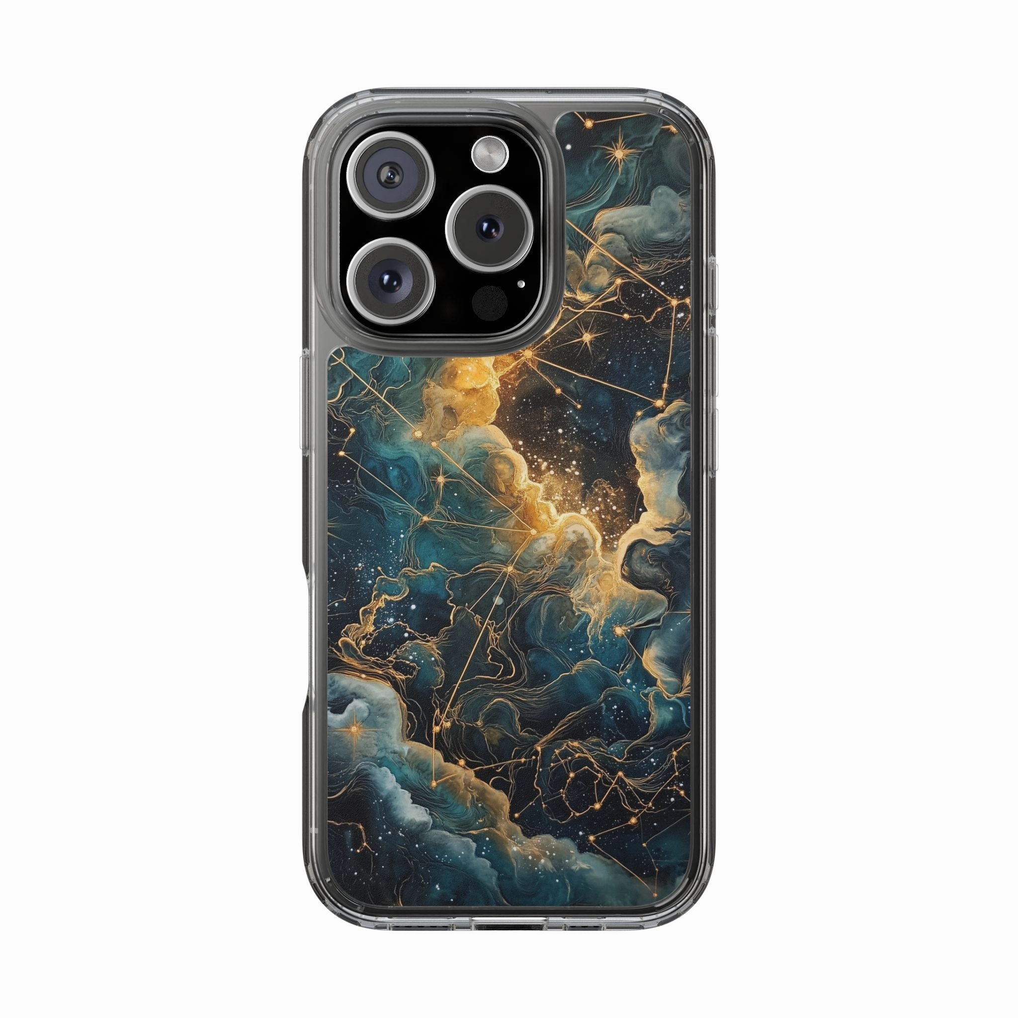 Celestial Clear iPhone Case – Starry Night Aesthetic with Cosmic Charm
