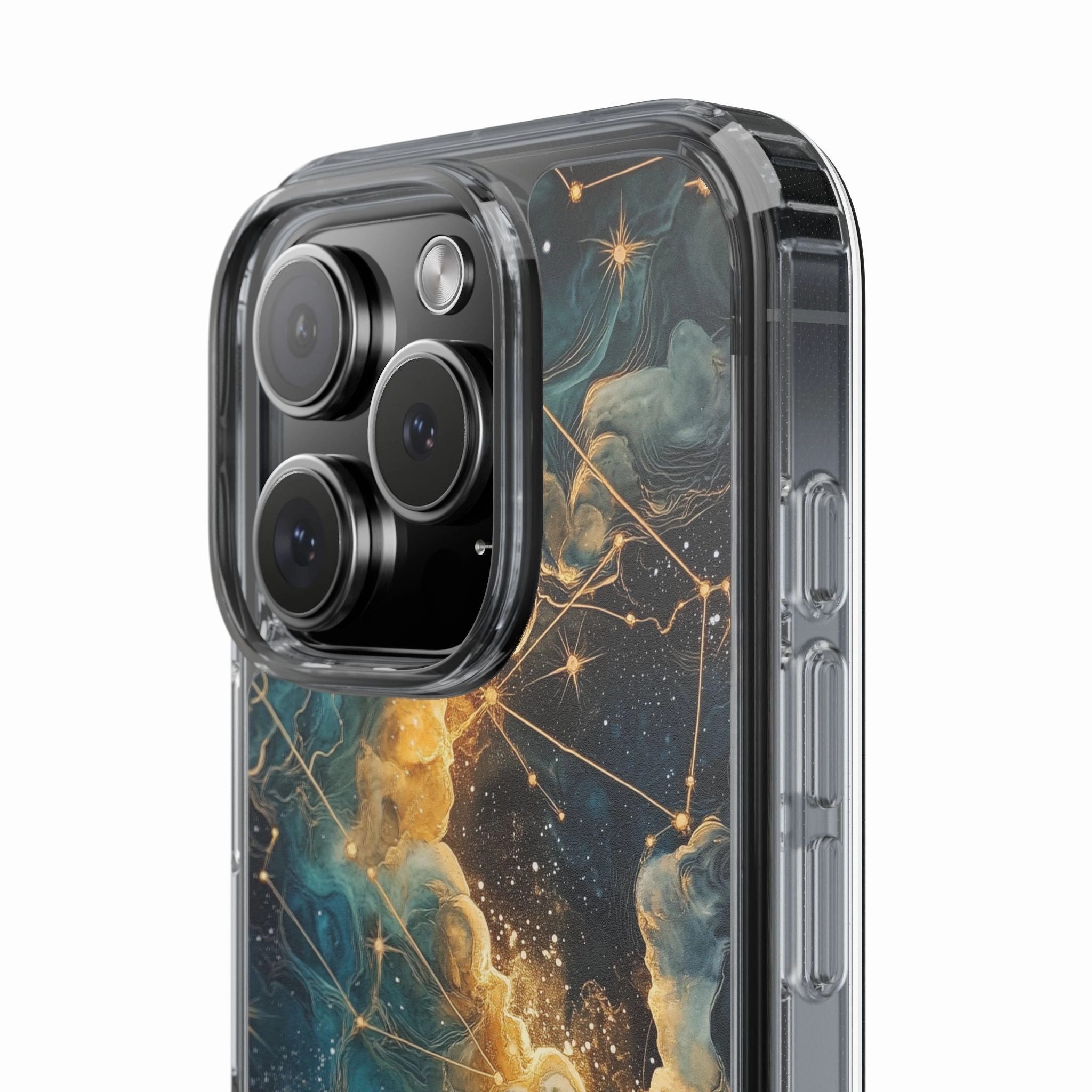 Celestial Clear iPhone Case – Starry Night Aesthetic with Cosmic Charm