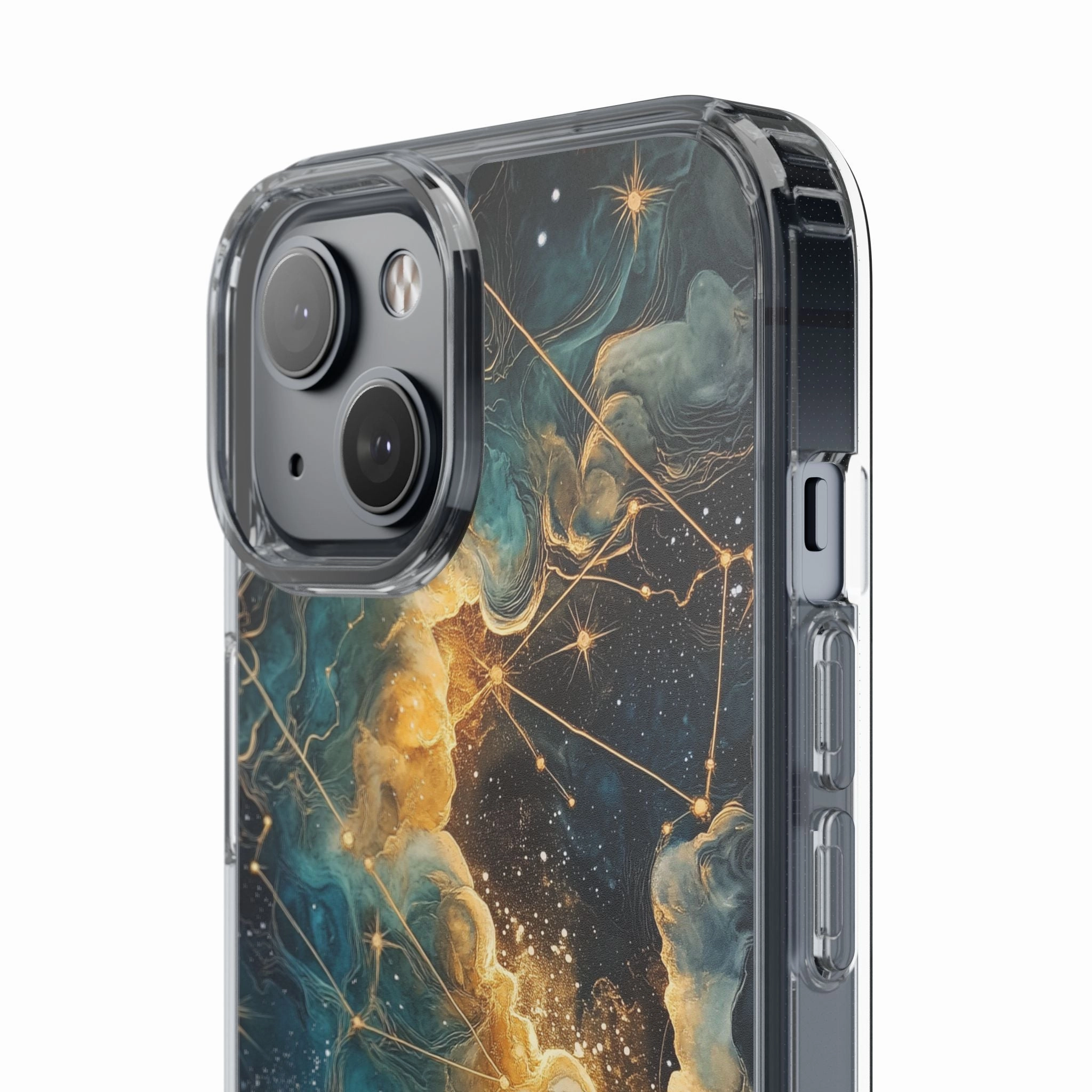 Celestial Clear iPhone Case – Starry Night Aesthetic with Cosmic Charm