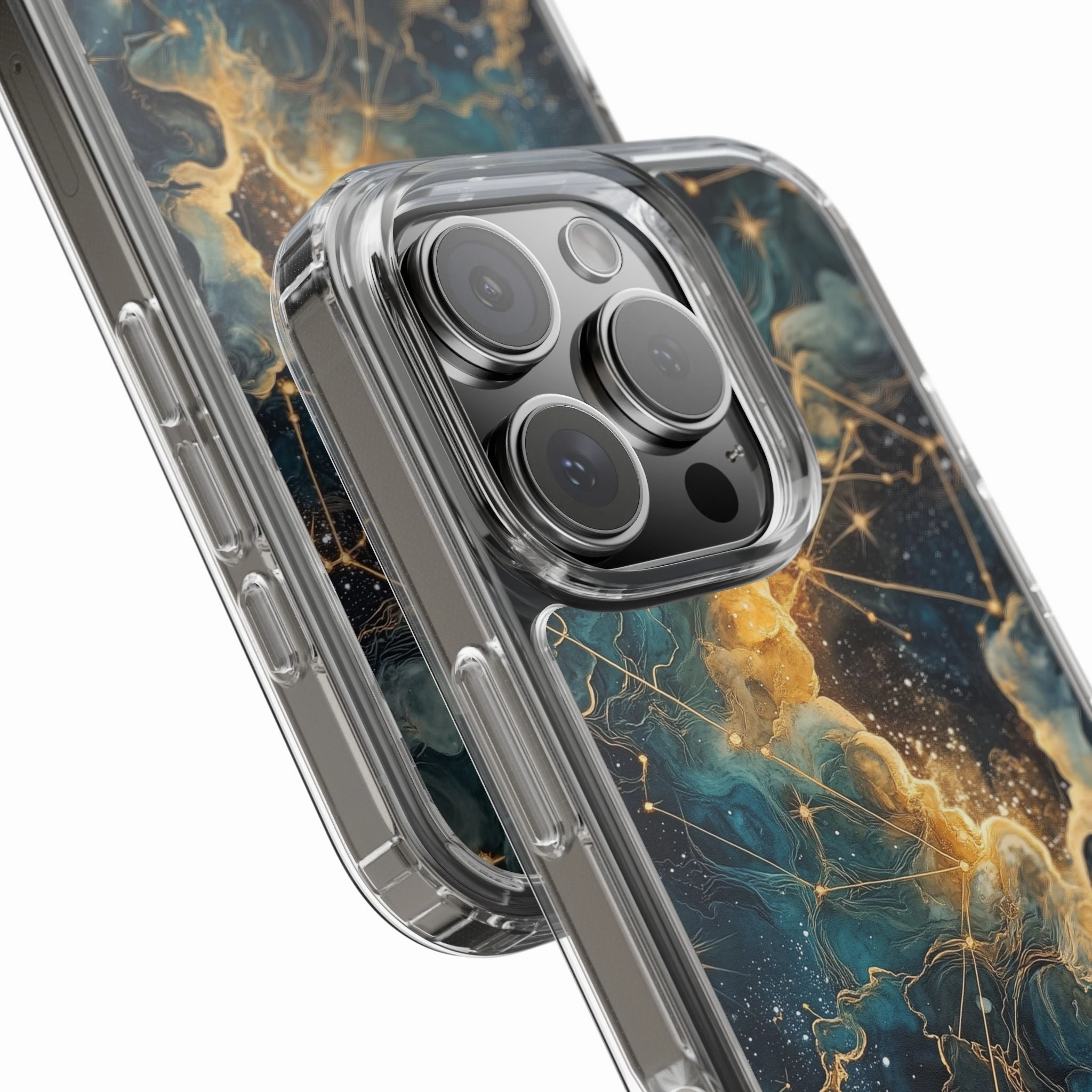Celestial Clear iPhone Case – Starry Night Aesthetic with Cosmic Charm