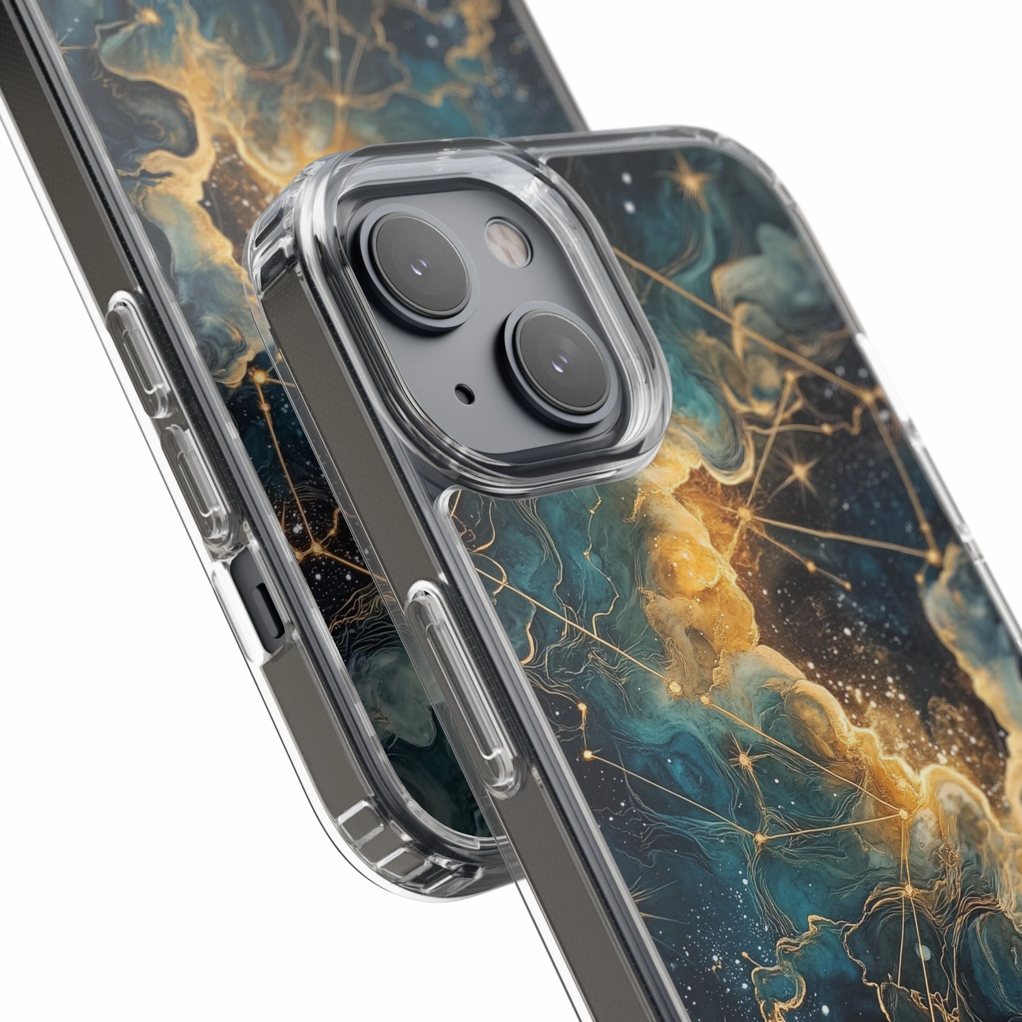 Celestial Clear iPhone Case – Starry Night Aesthetic with Cosmic Charm