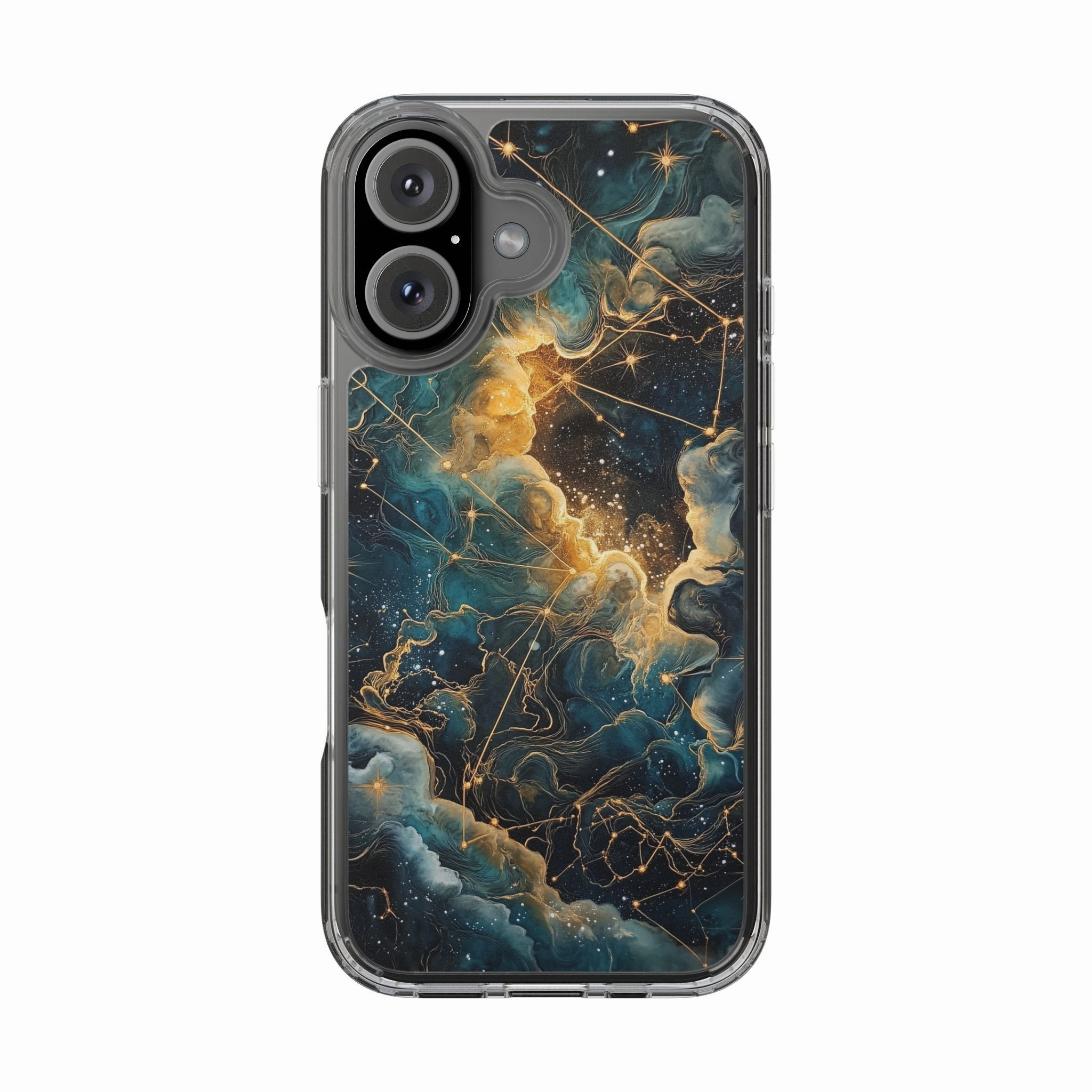 Celestial Clear iPhone Case – Starry Night Aesthetic with Cosmic Charm