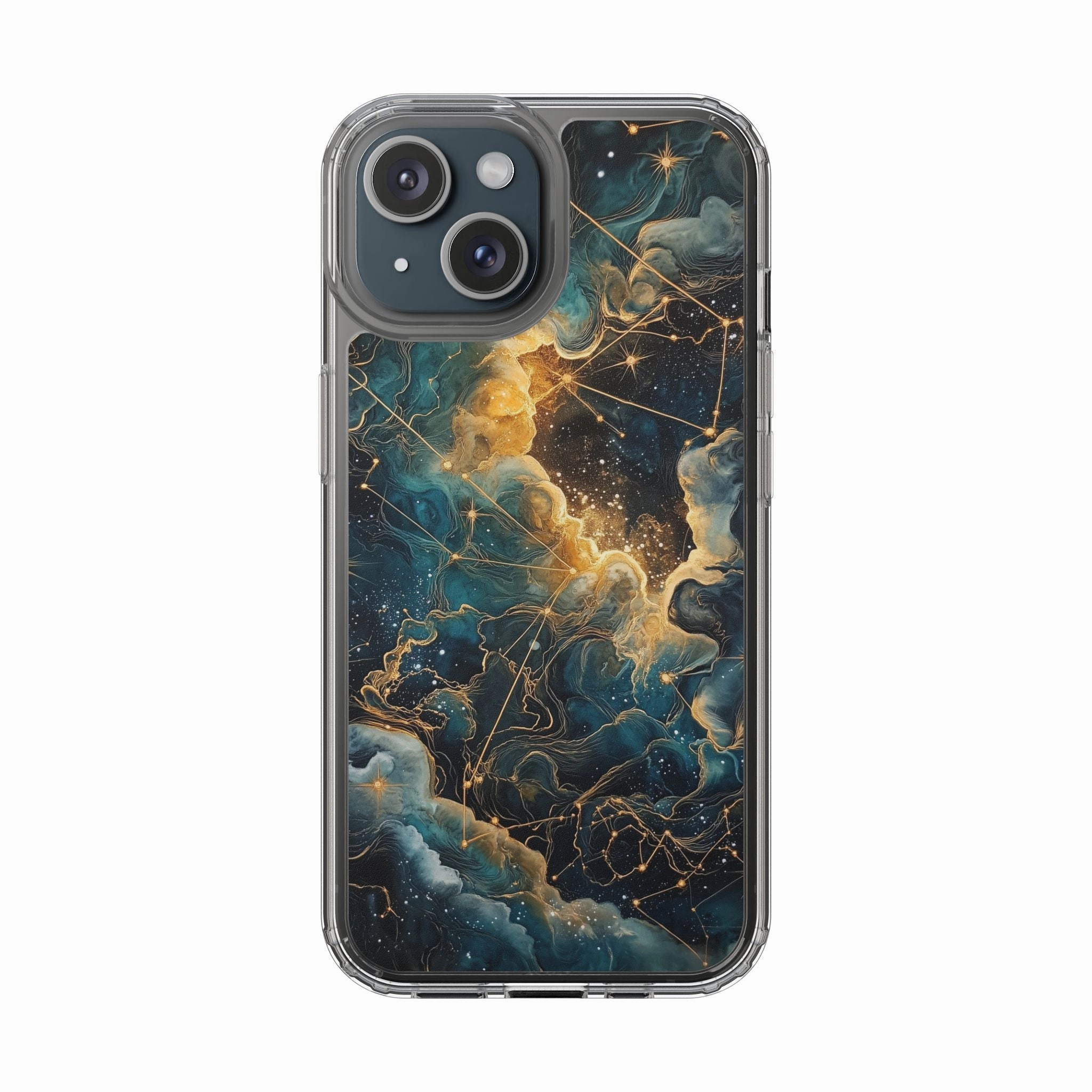 Celestial Clear iPhone Case – Starry Night Aesthetic with Cosmic Charm