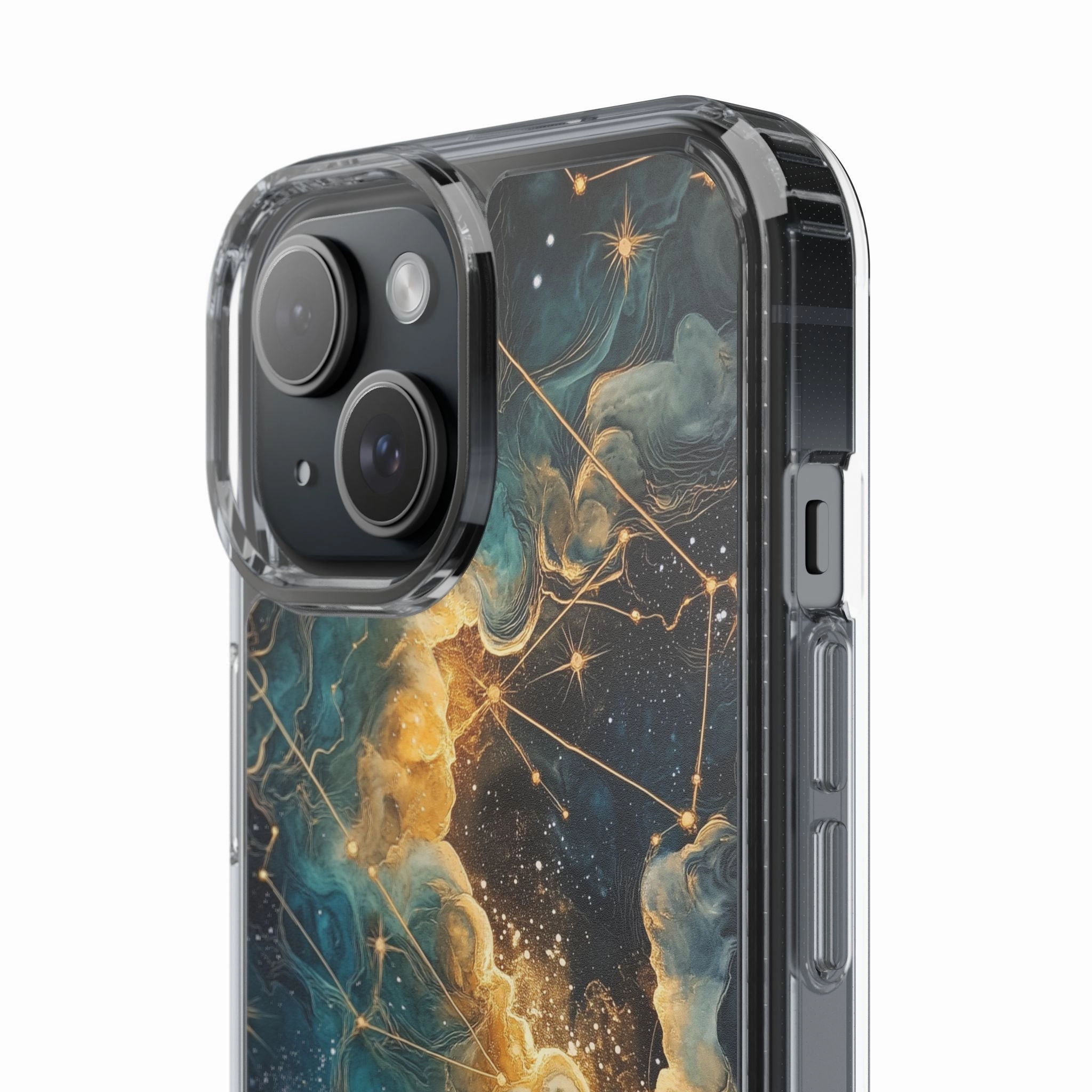 Celestial Clear iPhone Case – Starry Night Aesthetic with Cosmic Charm