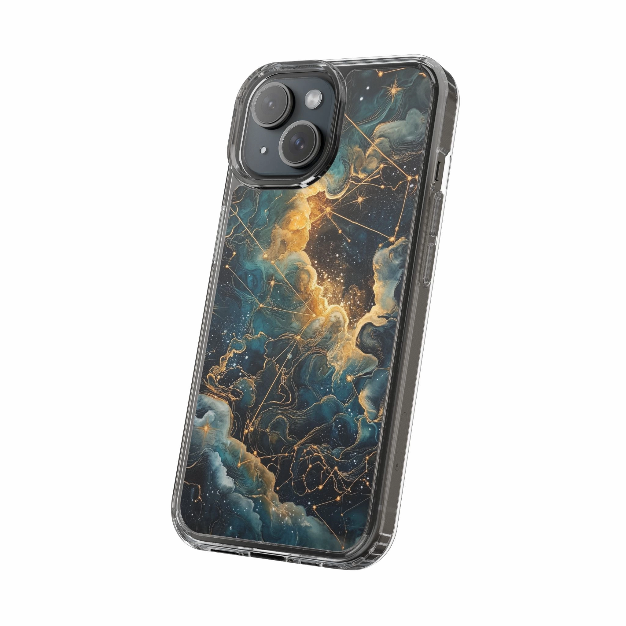 Celestial Clear iPhone Case – Starry Night Aesthetic with Cosmic Charm
