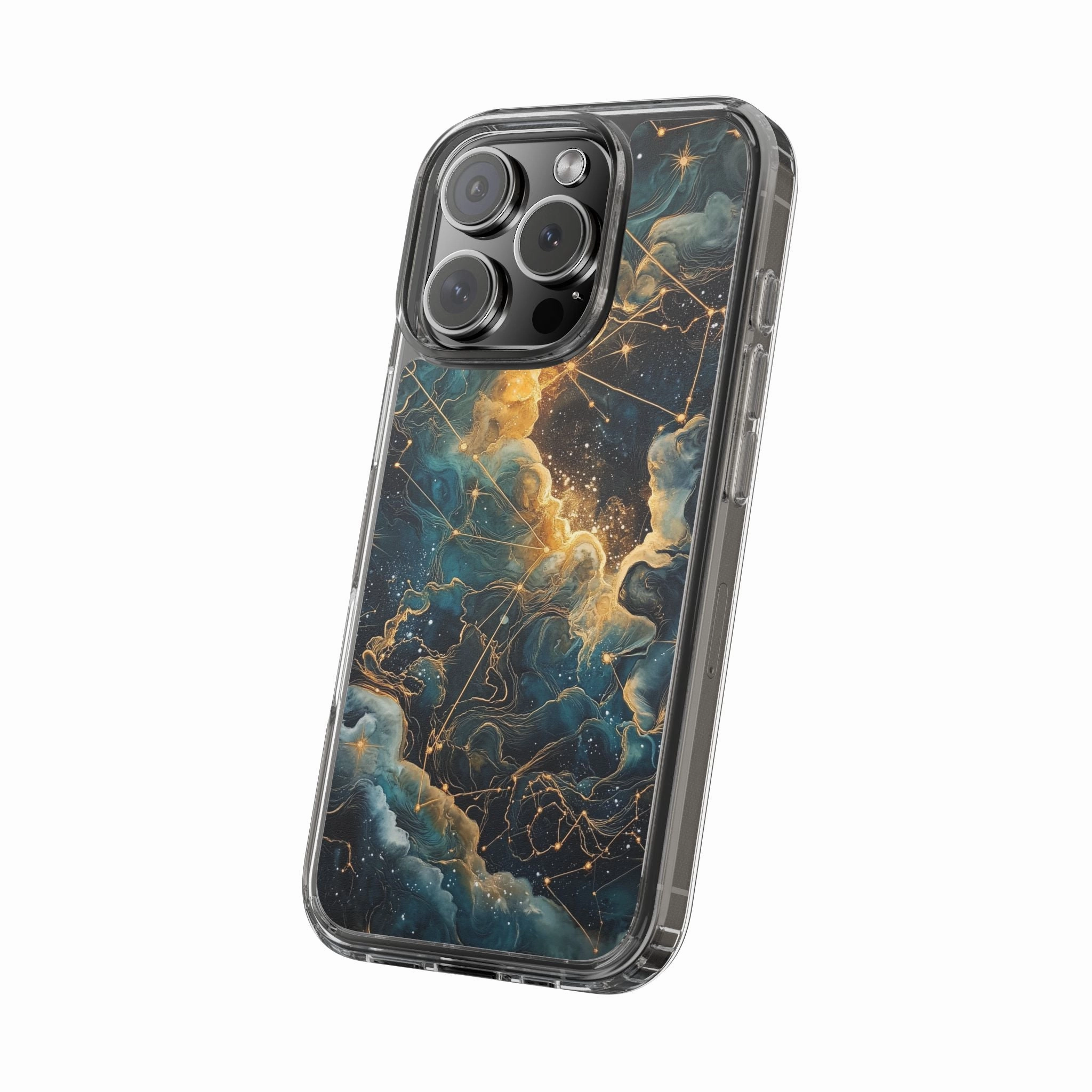 Celestial Clear iPhone Case – Starry Night Aesthetic with Cosmic Charm