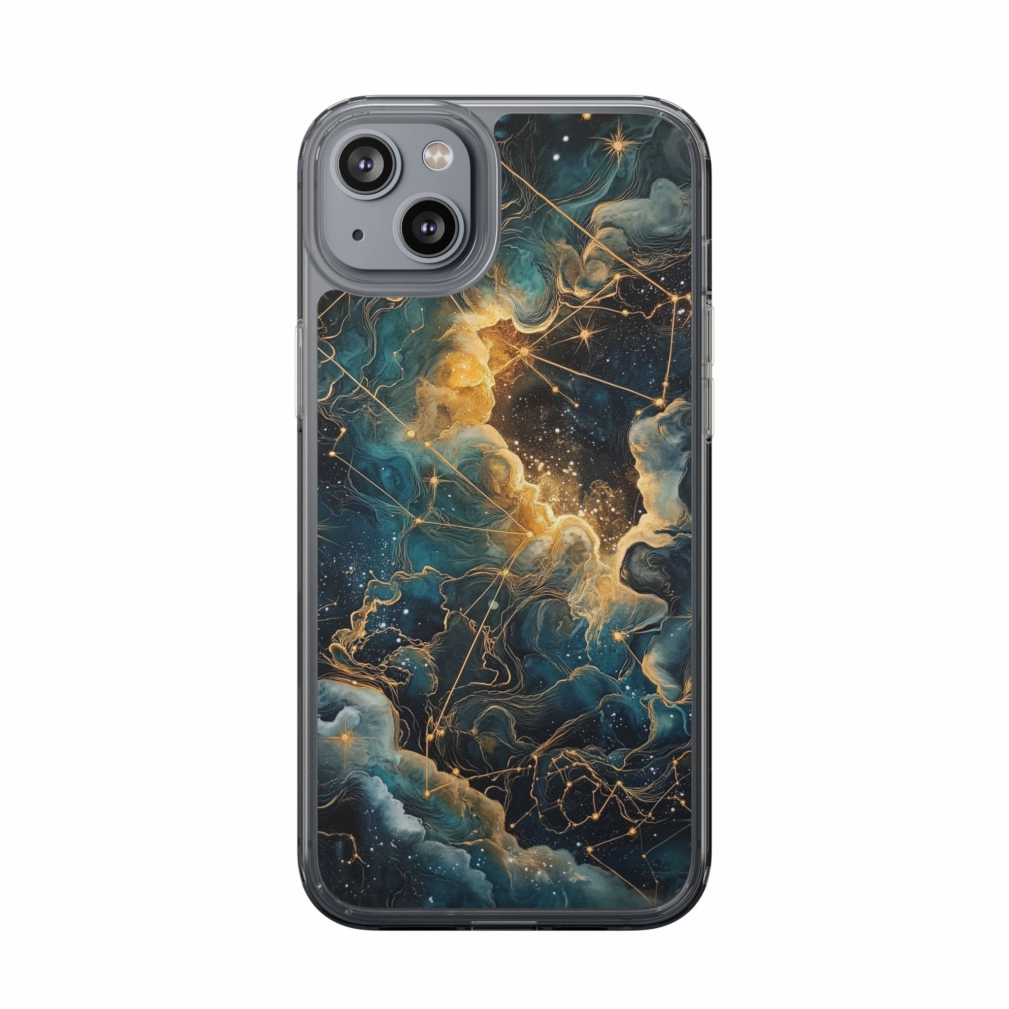 Celestial Clear iPhone Case – Starry Night Aesthetic with Cosmic Charm