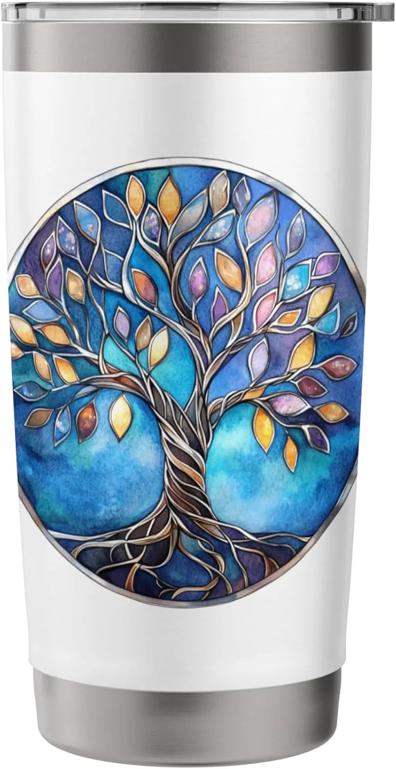 Celtic Tree of Life Symbol with Knotwork Design Stainless Steel Insulated Tumbler