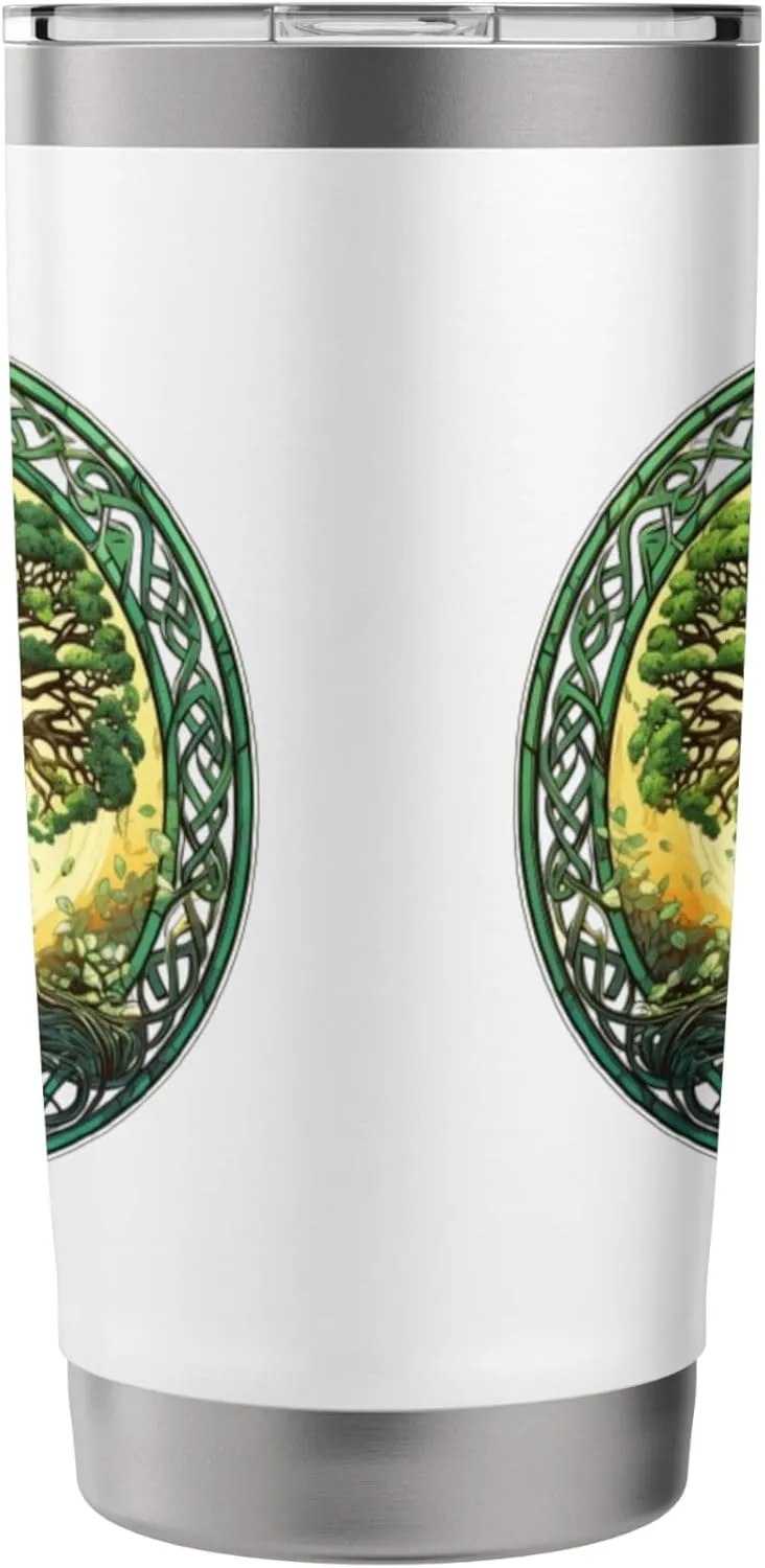 Celtic Tree of Life Symbol with Knotwork Design Stainless Steel Insulated Tumbler