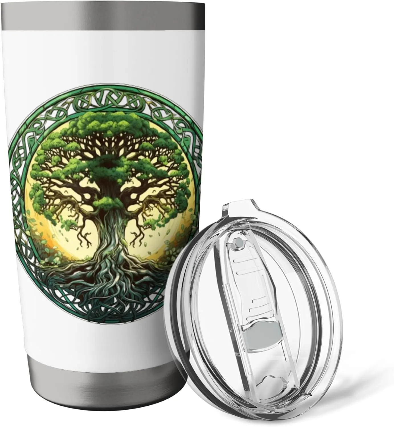 Celtic Tree of Life Symbol with Knotwork Design Stainless Steel Insulated Tumbler