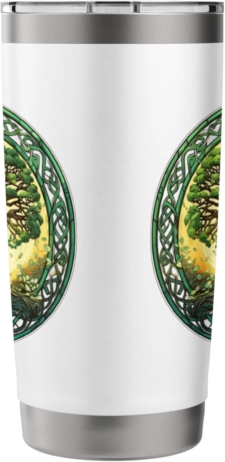 Celtic Tree of Life Symbol with Knotwork Design Stainless Steel Insulated Tumbler