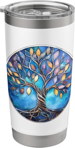 Celtic Tree of Life Symbol with Knotwork Design Stainless Steel Insulated Tumbler