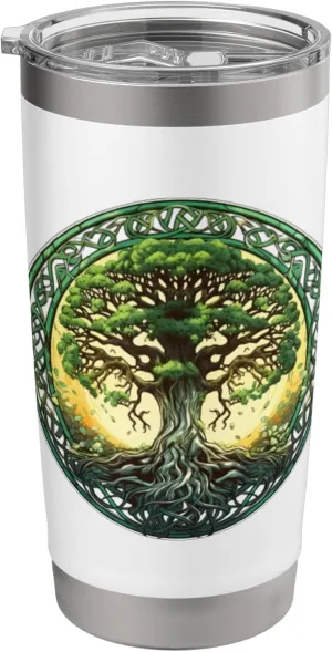 Celtic Tree of Life Symbol with Knotwork Design Stainless Steel Insulated Tumbler