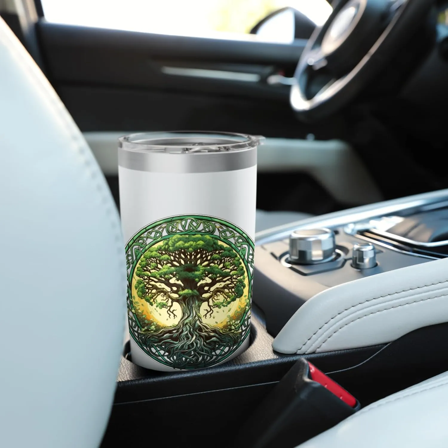 Celtic Tree of Life Symbol with Knotwork Design Stainless Steel Insulated Tumbler