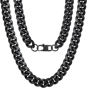 ChainsPro Men Chunky Miami Cuban Chain Necklace, Custom Available, 4.8/6/10/14mm Width, 18/20/22/24/26/28/30inch Length, Gold Plated/Stainless Steel/Black, Send Gift Box