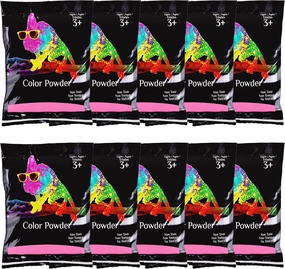 Chameleon Colors Pink Gender Reveal Powder Bags - 70g Bags - 10 Pack - Perfect for Parties - Vibrant Pink Color - Powder for Baby Girl Gender Reveal - Easy-Open Bags - Easy Cleanup - Non-Toxic