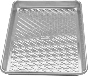 Chicago Metallic 5234607 Uncoated Textured Aluminum Small Cookie/Baking Sheet, 9" -by-13", Silver