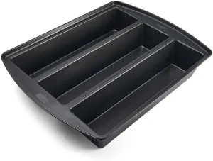 Chicago Metallic Professional Lasagna Trio Pan, Perfect for loaf breads, cakes and more 12.5 by 16 by 3 inches, Silver