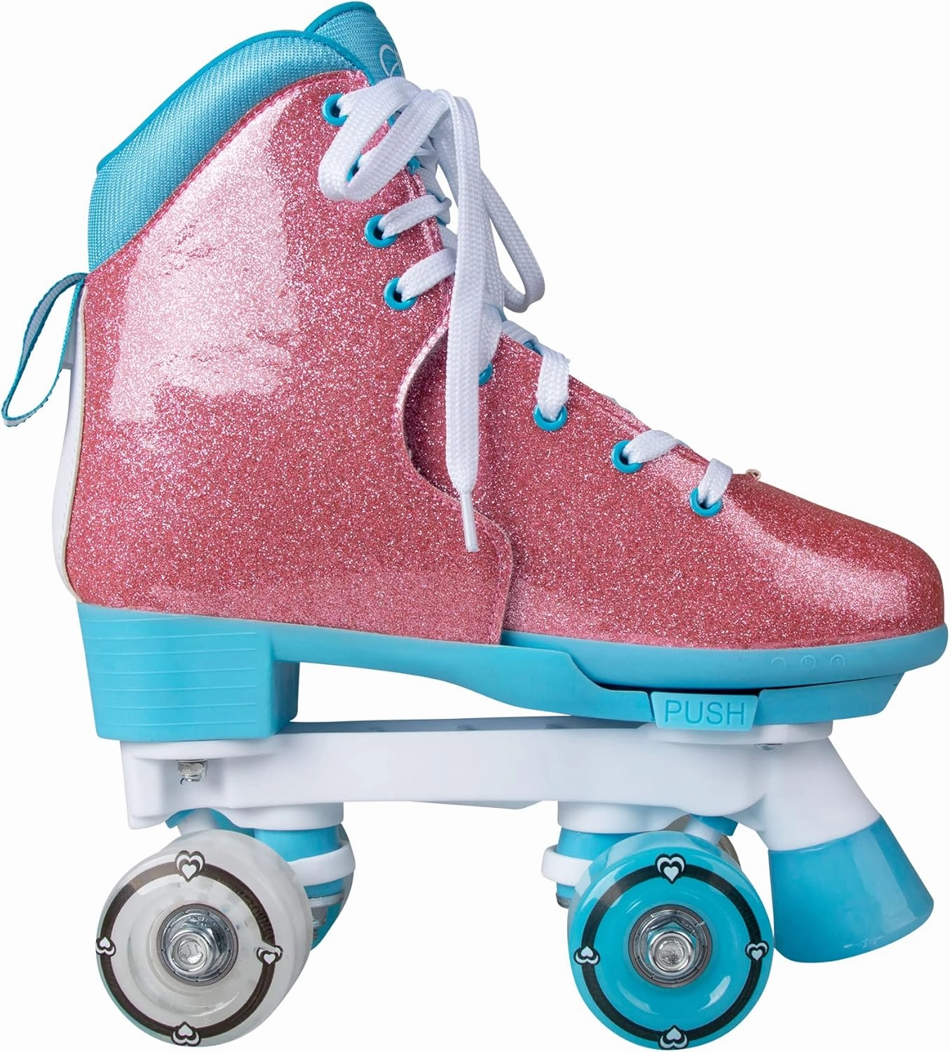 Circle Society Adjustable Kids Roller Skates, Sizes 12-3 & 3-7 US, Indoor & Outdoor Roller Skates, Comfortable Lace-Up Design for Beginners, Fun Gift for Girls, Toddler Quad Skates for Youth & Teens