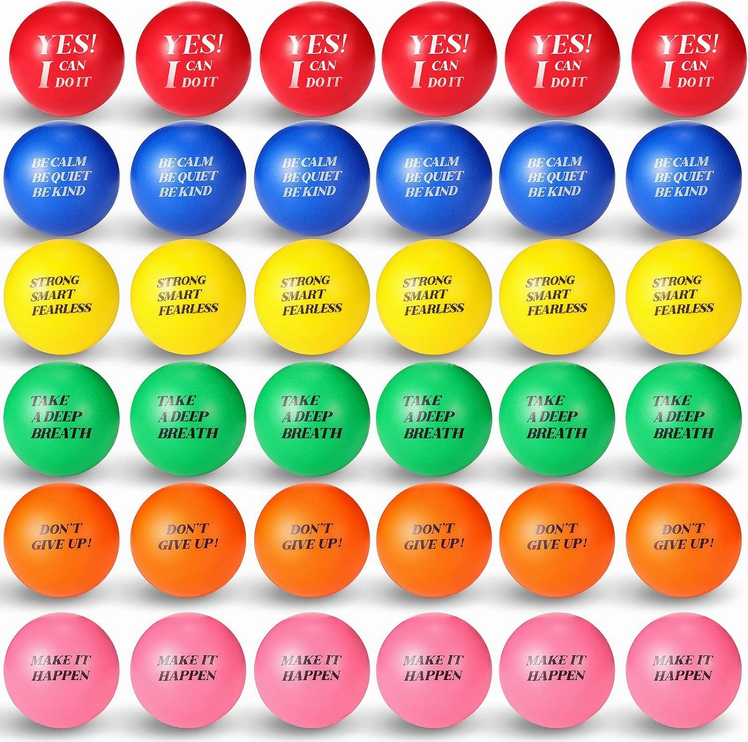 Civaner 60 Pieces Motivational Stress Balls Bulk or Adults Soft Foam Lightweight Mini Balls Inspirational Stress Relief Supplies Relief Anxiety Anger for Motivating Encouraging(Multicolor)