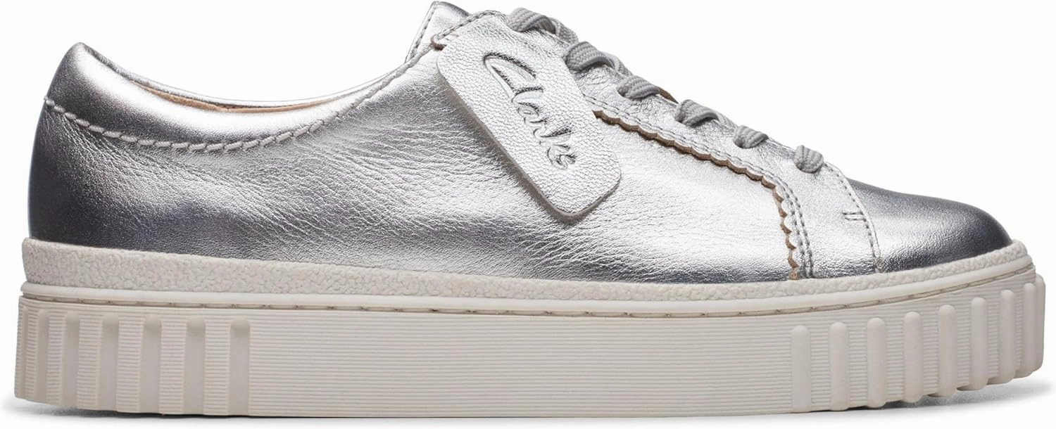 Clarks Women's Mayhill Walk Trainers, Metallic silver, 8 Women