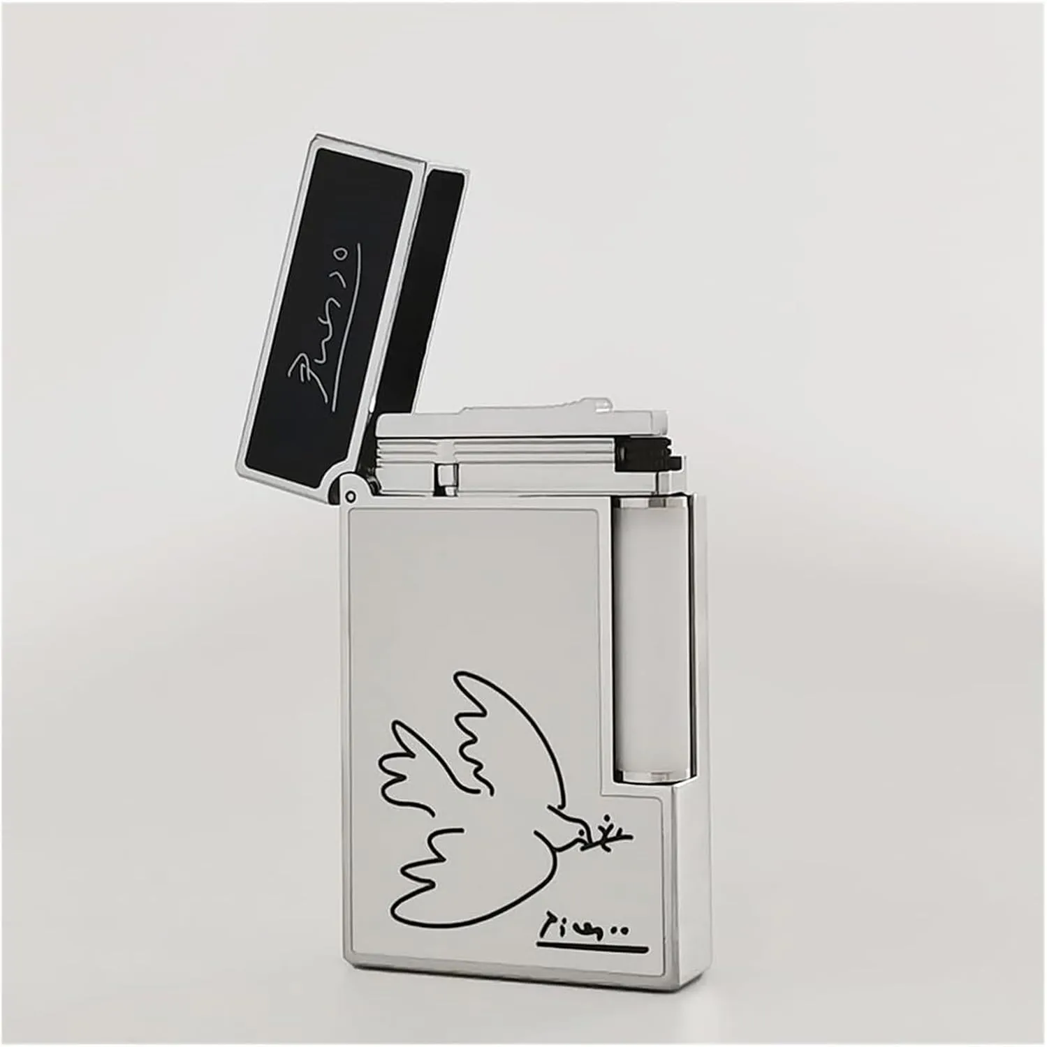 Classic Business Senior Lighter, Peace Dove Pattern, Clear Sound, Soft Adjustable Flame, Men, Fathers, Husbands, Fathers, Friends Choice(Gold)