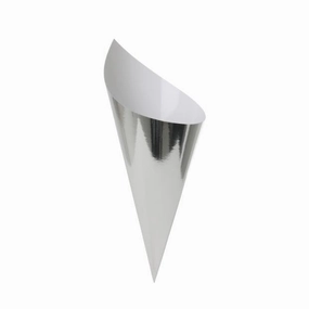 Classic Metallic Silver Snack Cone  (PK10)