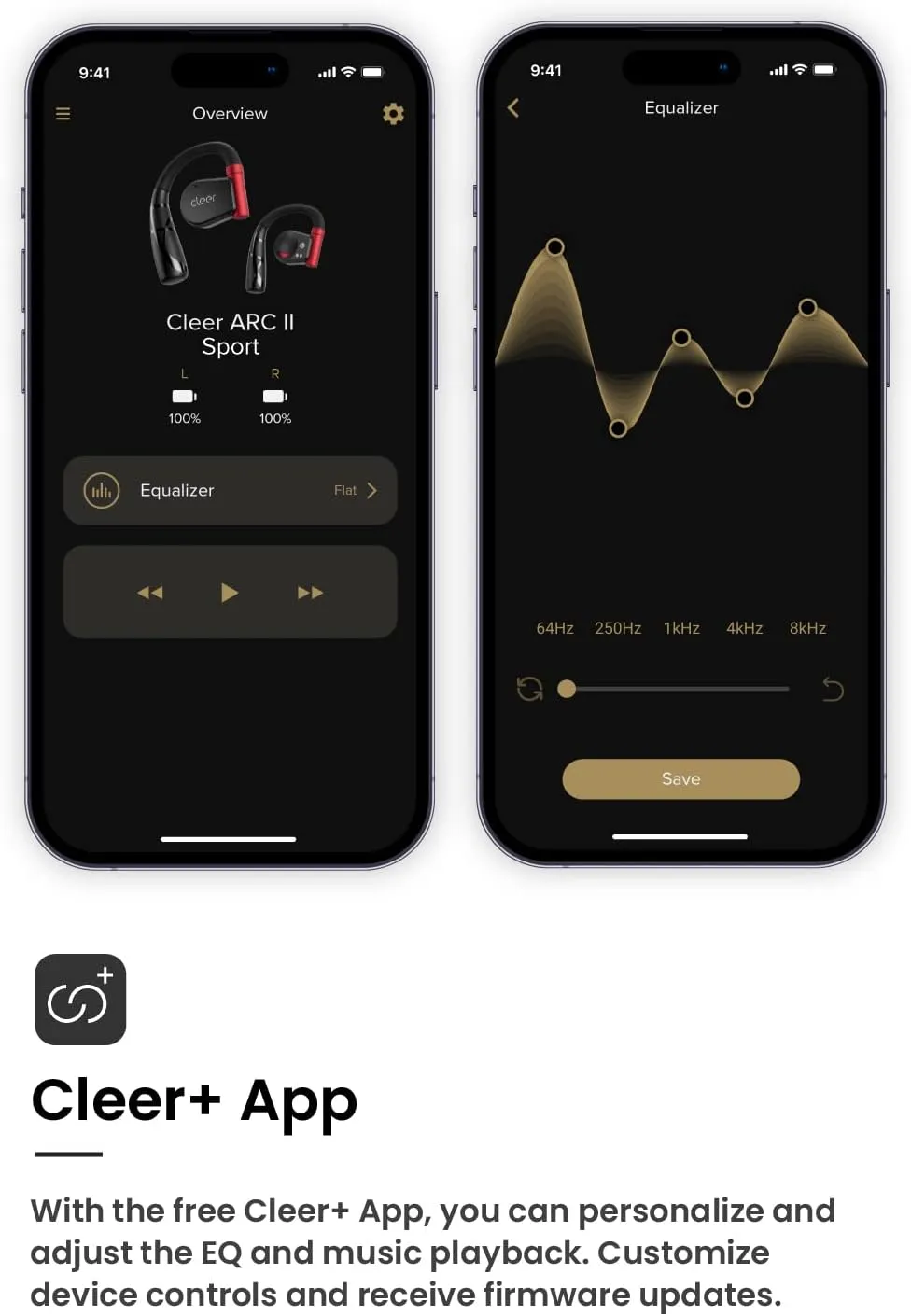 Cleer ARC II Sport Open Ear Headphones, True Wireless Ear Buds with Dual Mic, Sweat Resistant, Multi-Point Connect, 35 Hrs Playtime, Secure Fit, Bluetooth 5.3 Earbuds with Ear Hooks, Preset EQ, Black