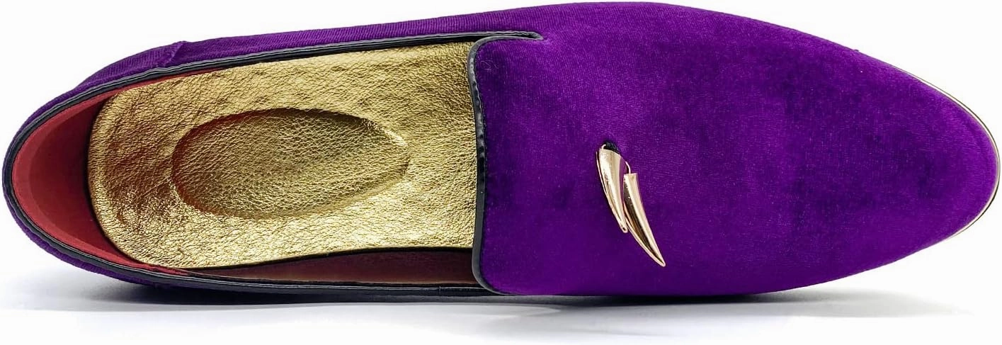 CMM Men's Metallic Penny Slippers Flats Velvet Loafers Slip-On Dress Plus Size Shoes Size 6-13
