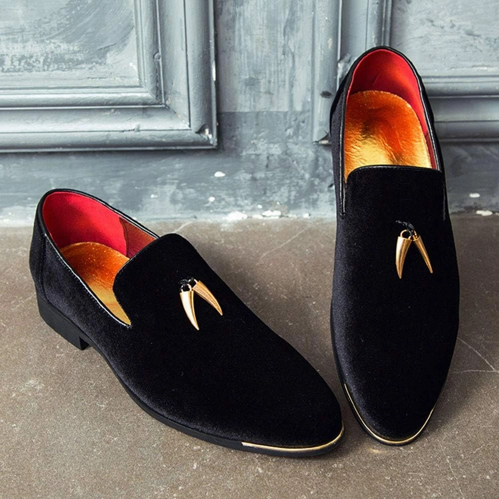 CMM Men's Metallic Penny Slippers Flats Velvet Loafers Slip-On Dress Plus Size Shoes Size 6-13