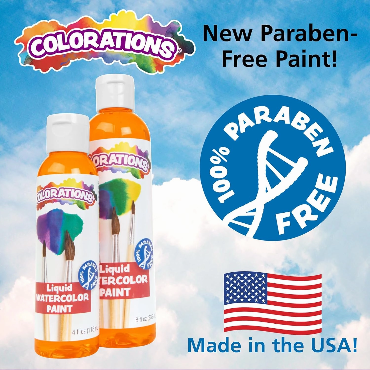 Colorations - LWPACK Liquid Watercolor Paint, 4 fl oz, Set of 6, Non-Toxic, Painting, Kids, Craft, Hobby, Fun, Water Color, Posters, Cool Effects, Versatile, Gift