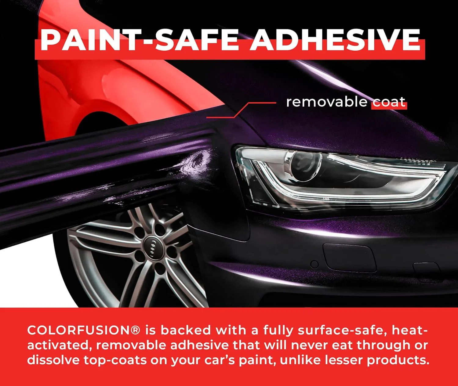 ColorFusion PPF by VViViD, Gloss Cosmic Purple Dry Apply PPF Vinyl Car Wrap Roll 1ft x 5ft