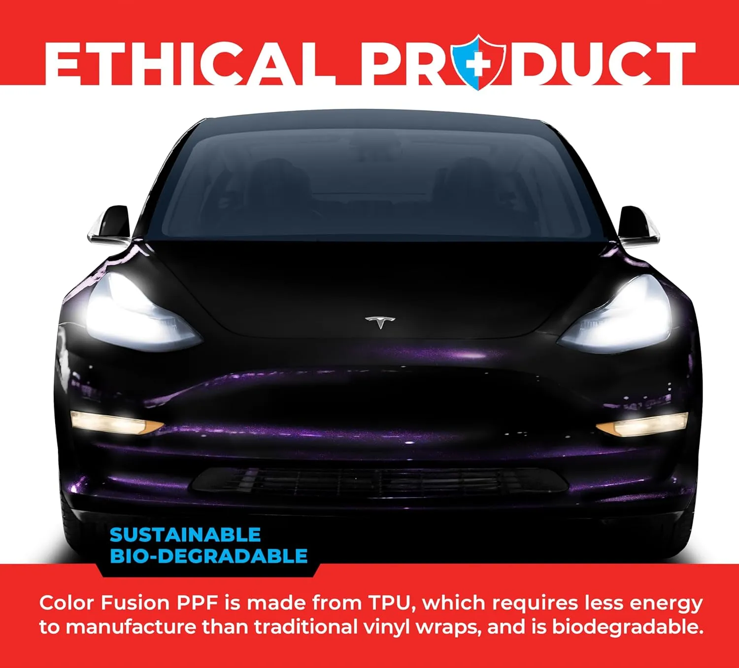 ColorFusion PPF by VViViD, Gloss Cosmic Purple Dry Apply PPF Vinyl Car Wrap Roll 1ft x 5ft