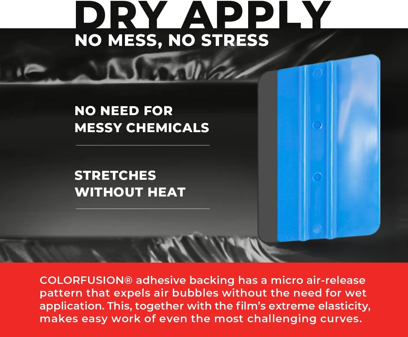ColorFusion PPF by VViViD, Matte Black Dry Apply PPF Vinyl Car Wrap Roll 1ft x 5ft