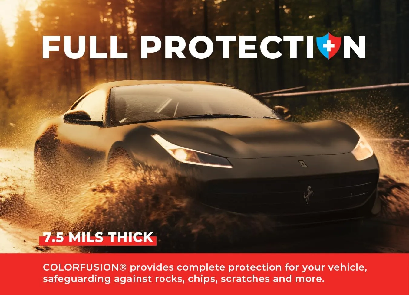 ColorFusion PPF by VViViD, Matte Black Dry Apply PPF Vinyl Car Wrap Roll 1ft x 5ft