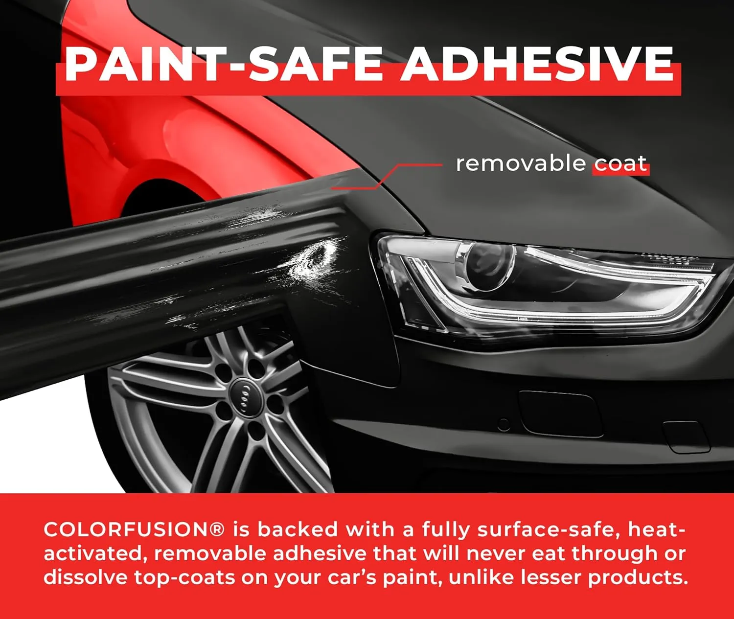 ColorFusion PPF by VViViD, Matte Black Dry Apply PPF Vinyl Car Wrap Roll 1ft x 5ft