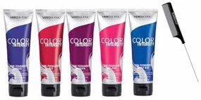 Comb   Co𝐥o𝐫 Int𝐞n𝐬it𝐲 by J, SEMI-PERMANENT Creme Hair Color, Deep, Bold, Vibrant Colours (w/SIeekshop Rat Tail Pin Comb) Cream Haircolor Dye (HOT PINK)