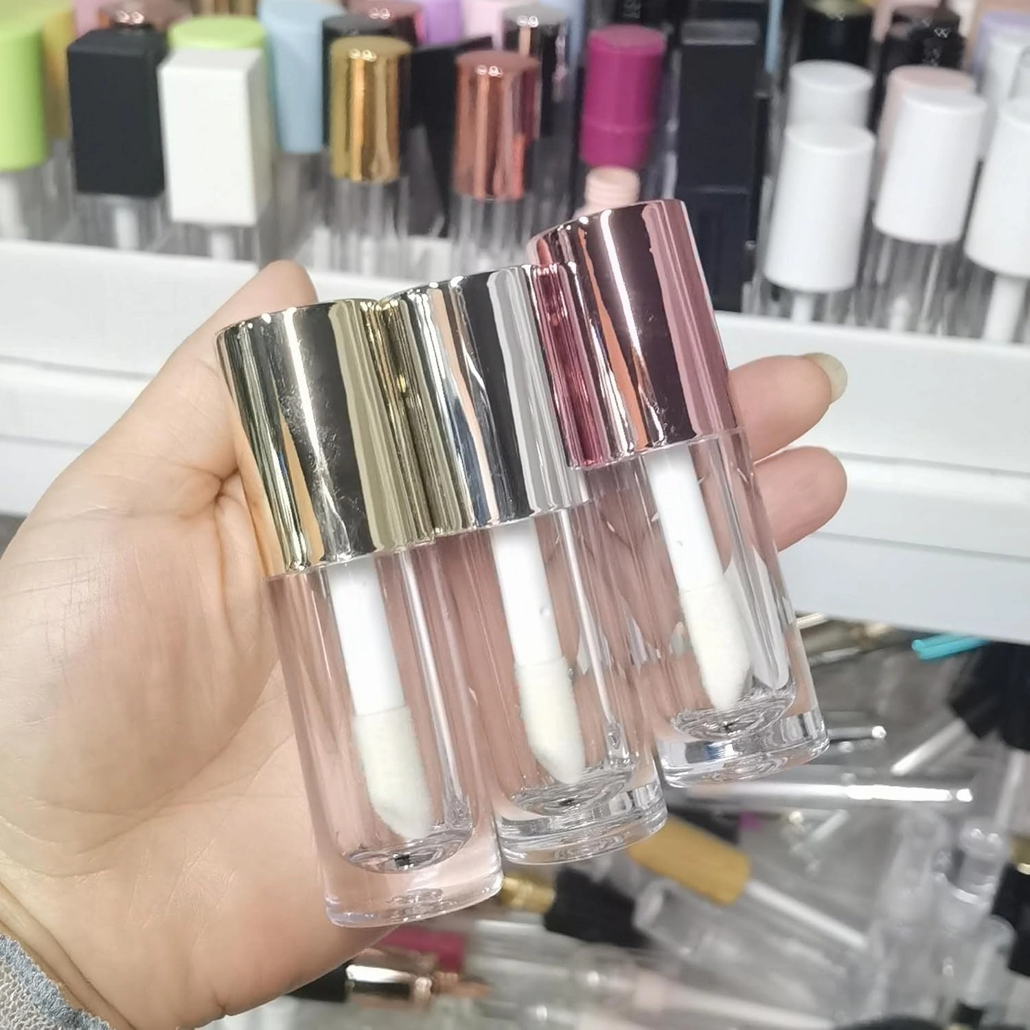 COSIDEA 14pcs Empty 6ml Big Brush Chunky Lip Gloss Tubes for DIY Lip Gloss, Silver Lipgloss Containers