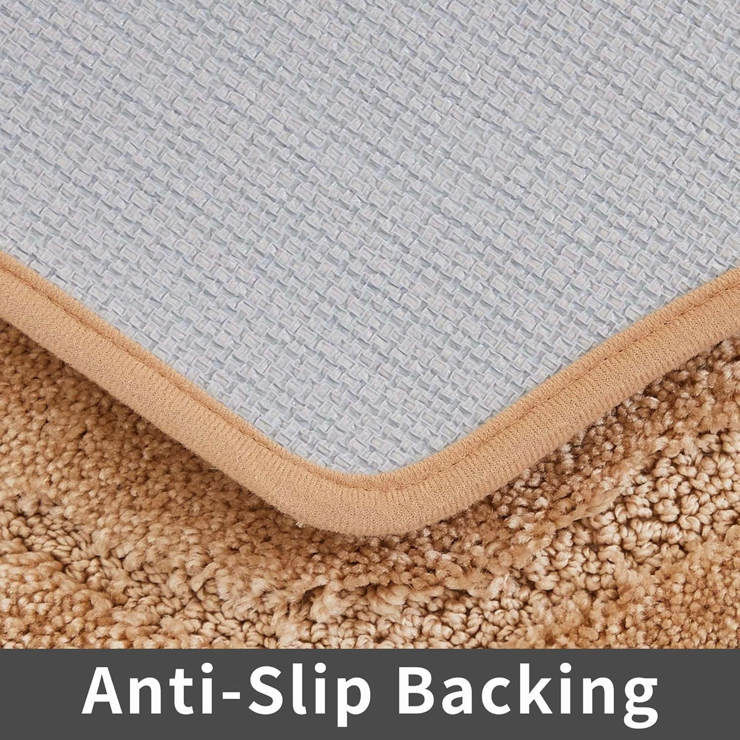 COSY HOMEER Extra Thick Bath Rugs for Bathroom - Anti-Slip Bath Linen Sets Mats Soft Plush 100% Strong Polyester Living Room Bedroom Water Absorbent(Beige,17x27 - Inches)