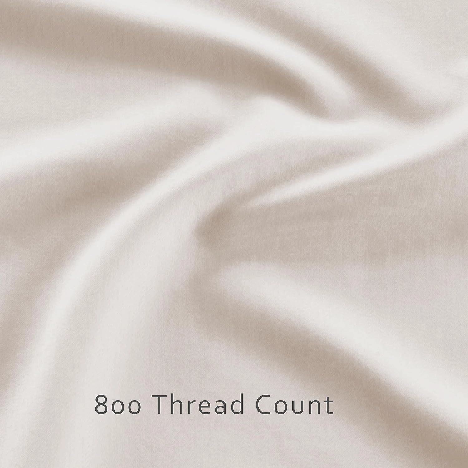 Cotton Pillow Cases Standard Size Set of 2, 800 Thread Count 100% Egyptian Cotton Sateen Weave Pillowcases, Natural Soft & Breathable Pillow Covers with Envelope Closure (Beige 2Pcs)