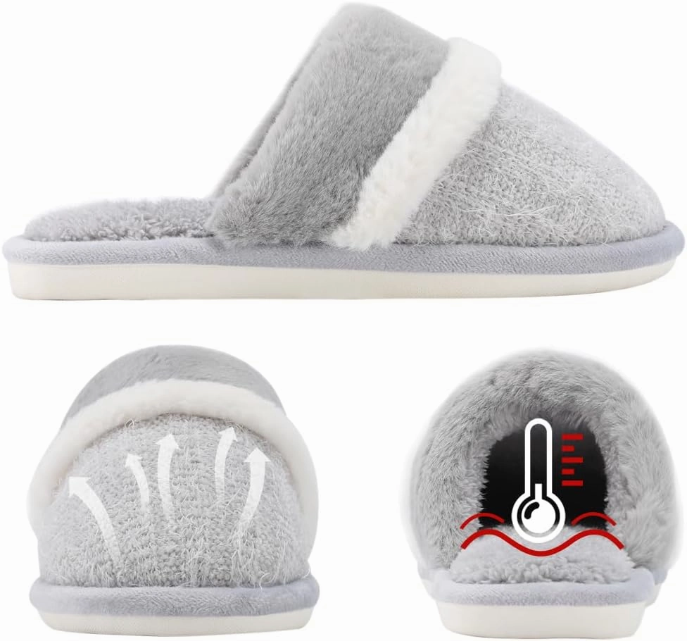 Cozy Slippers for Women Indoor and Outdoor Fuzzy House Shoes with Memory Foam Anti-Skid Sole Gifts for Women Mom Ladies