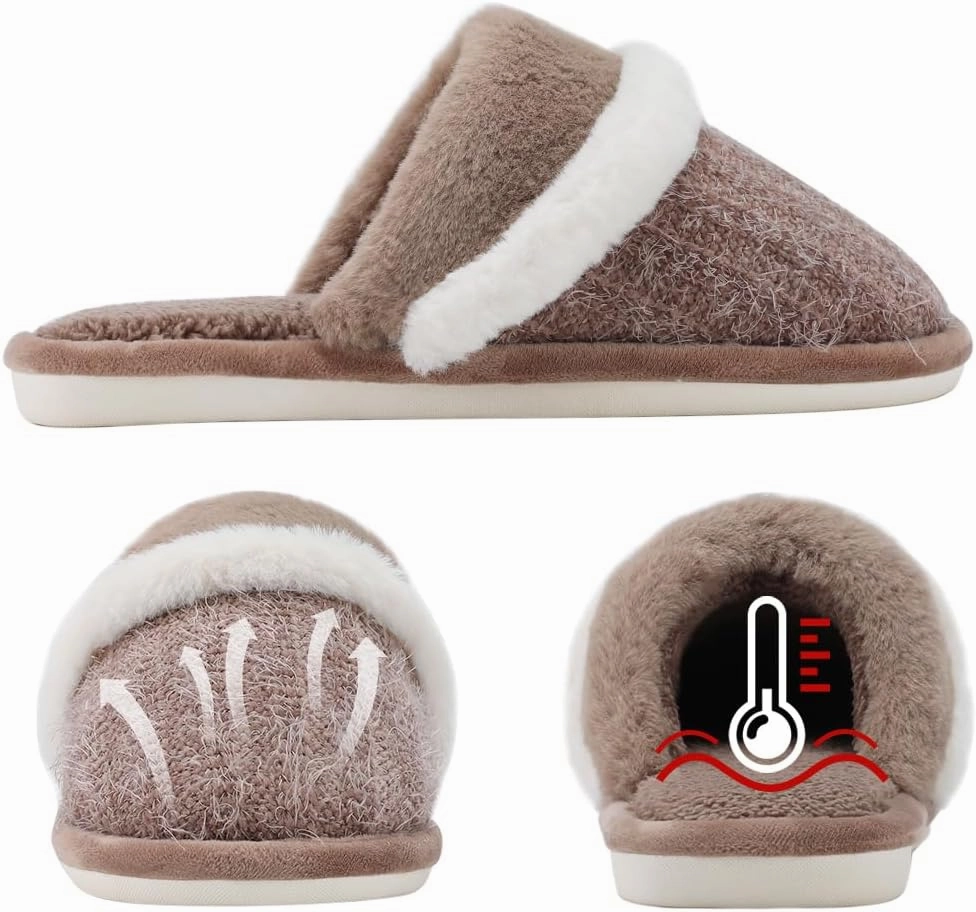 Cozy Slippers for Women Indoor and Outdoor Fuzzy House Shoes with Memory Foam Anti-Skid Sole Gifts for Women Mom Ladies