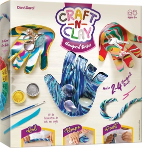 Craft & Clay Handprint Dish Kit - Arts and Crafts for Kids - Make Your Own Hand Bowls - Preteen Girls Art Activities Kits - Best Christmas Gifts for Ages 6, 7, 8, 10-12 - Tween Kid DIY Clay Activity