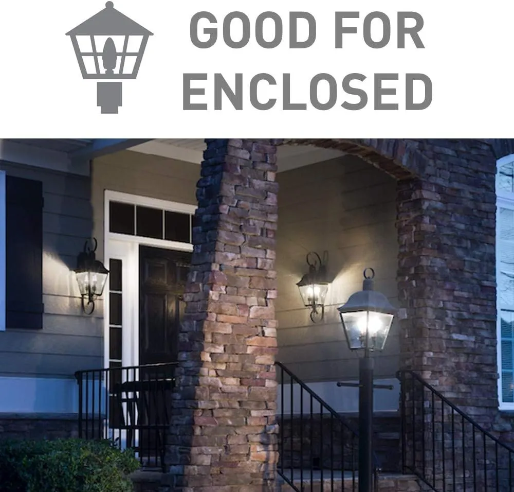 Cree Lighting B11 Clear Glass Filament Candelabra 40W Equivalent LED Bulb, 350 lumens, Dimmable, Daylight 5000K, 25,000 Hour Rated Life, 90  CRI, Good for Enclosed | 2-Pack