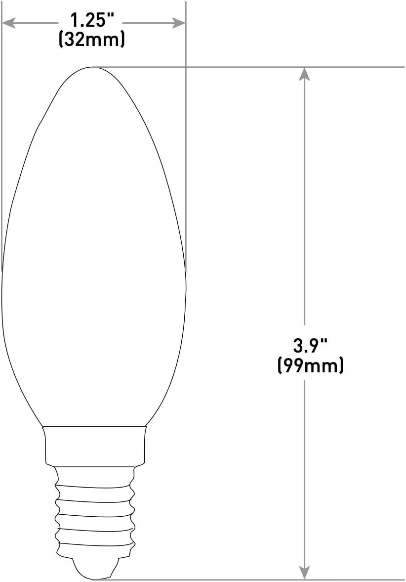Cree Lighting B11 Clear Glass Filament Candelabra 40W Equivalent LED Bulb, 350 lumens, Dimmable, Daylight 5000K, 25,000 Hour Rated Life, 90  CRI, Good for Enclosed | 2-Pack