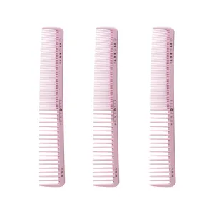 Cricket Silkomb Pro20 All-Purpose Professional Cutting Hair Comb Set - Hair Combs for Women, Men & Stylists - All Types, Tension-Free Styling - 3 Piece Set, Limited Edition Pink Color